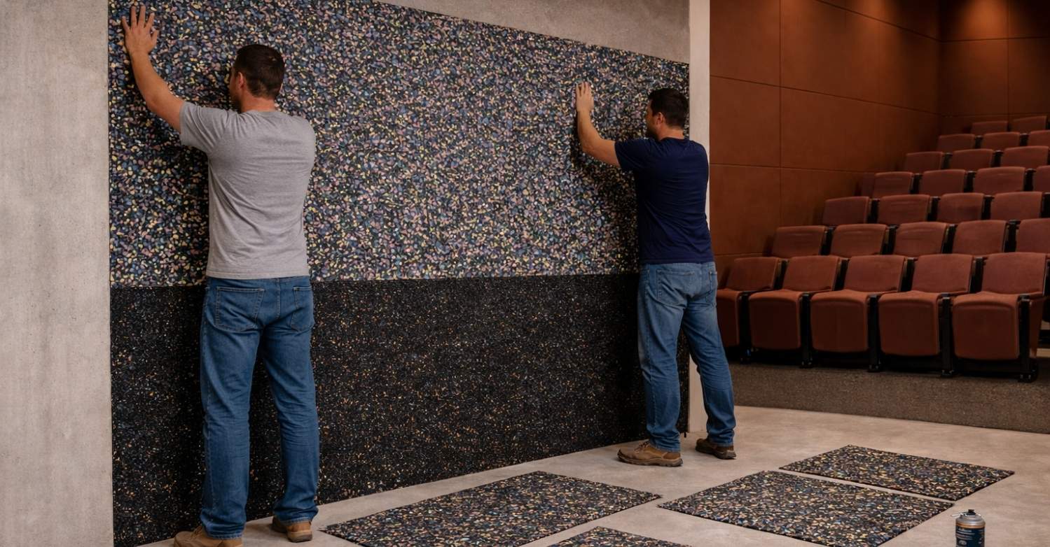 BassBloc low frequency sound absorber for cinema build-ups